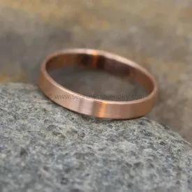 14kt Rose Gold 3x1mm Flat Band - Matte Finish