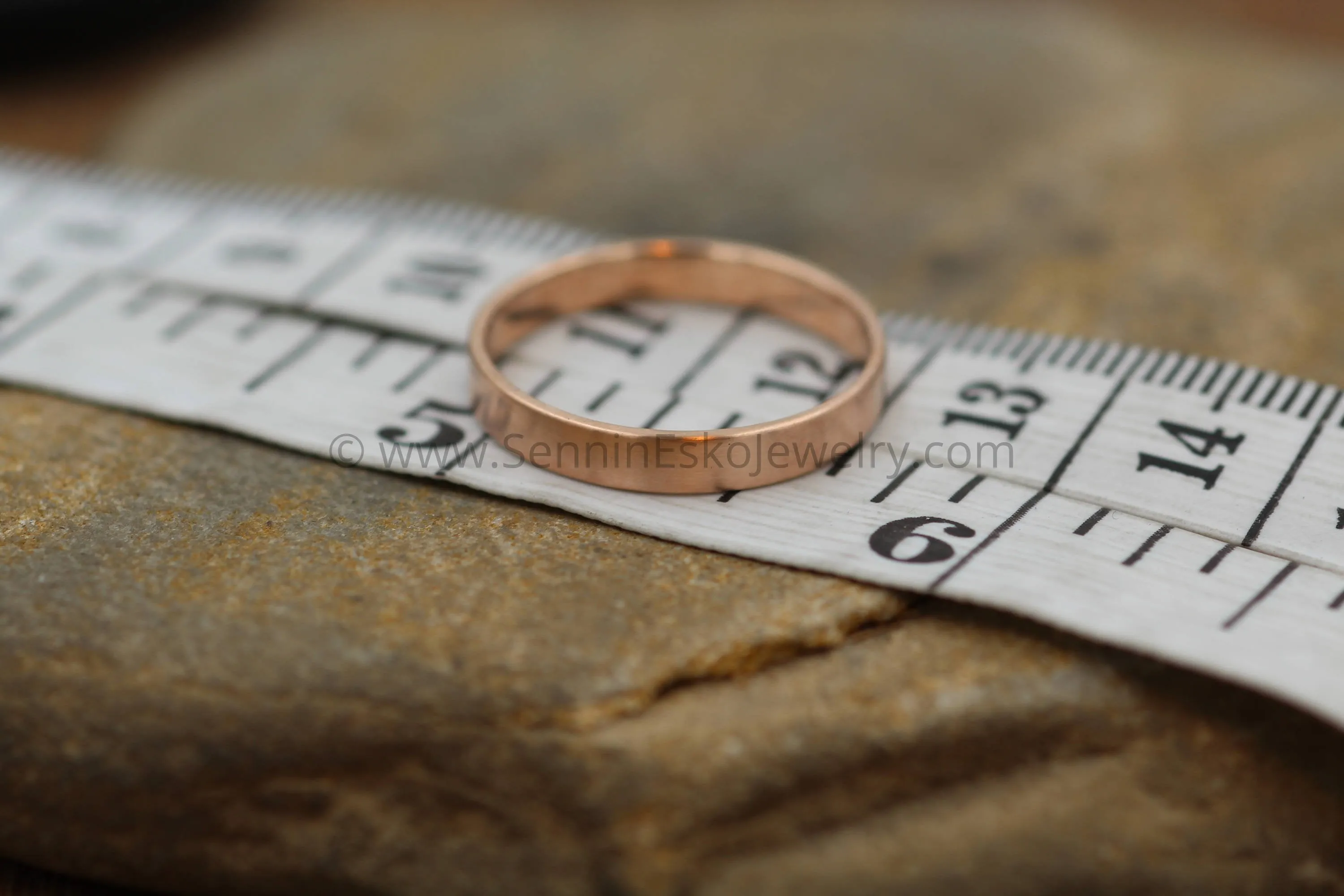 14kt Rose Gold 3x1mm Flat Band - Matte Finish