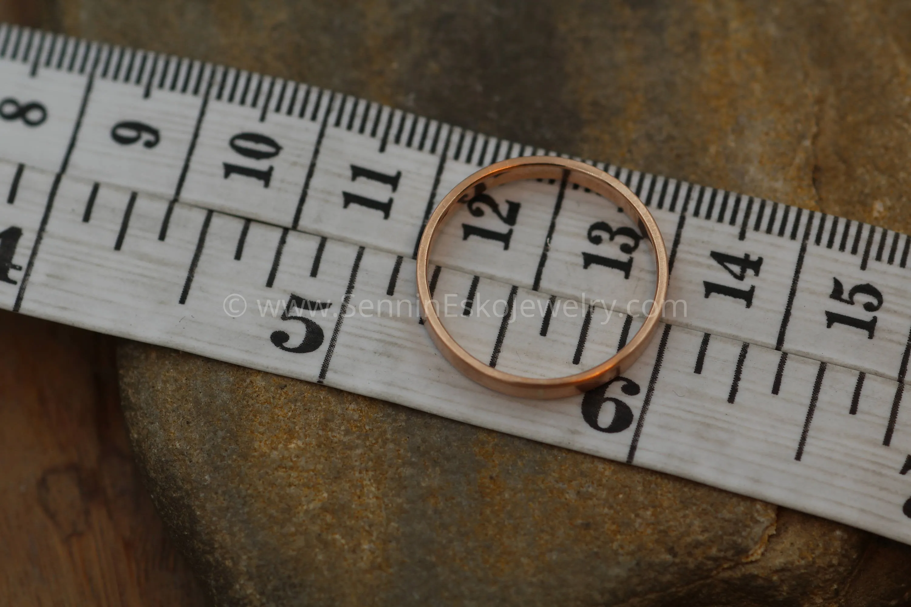 14kt Rose Gold 3x1mm Flat Band - Matte Finish