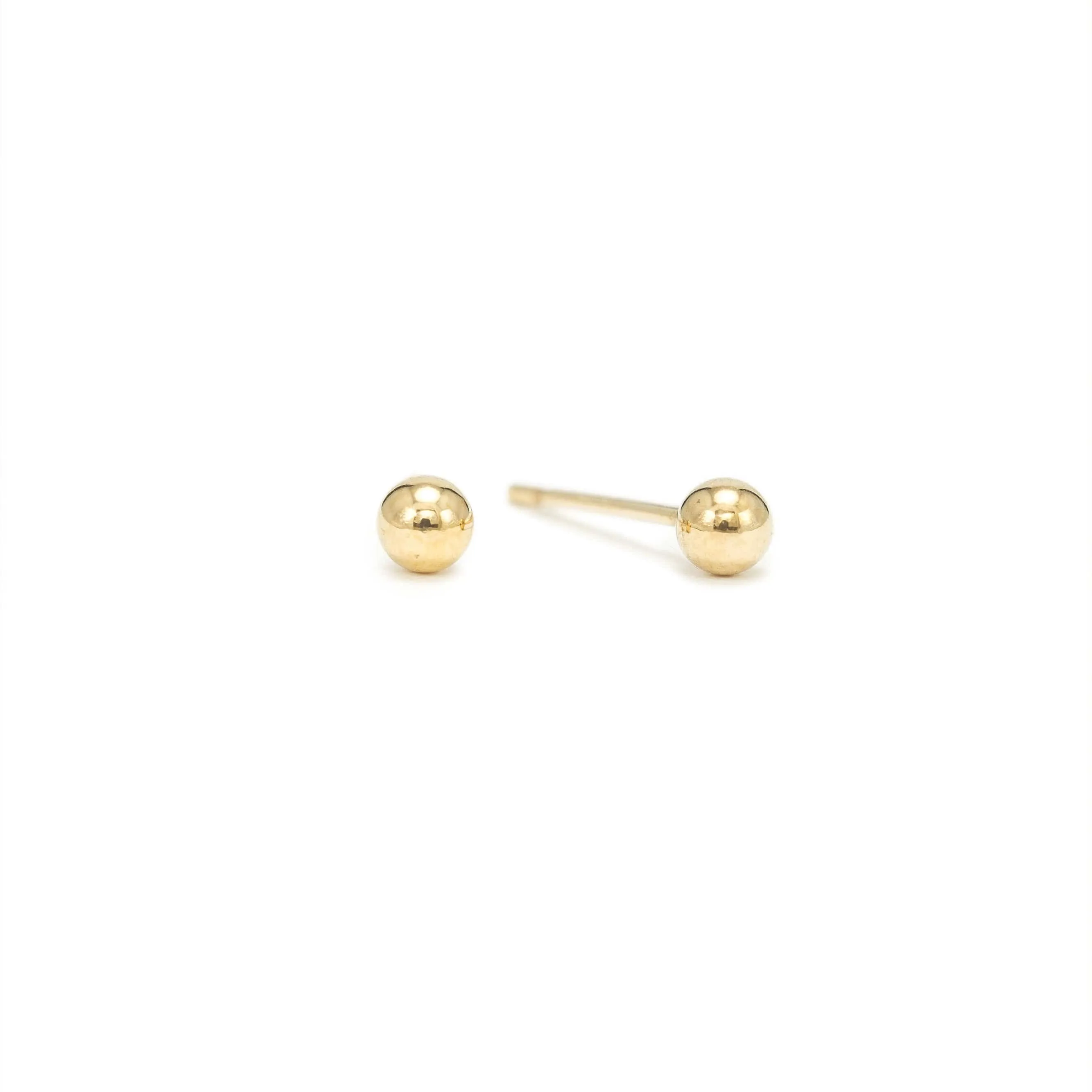 3mm Ball Gold-Filled Stud Earrings