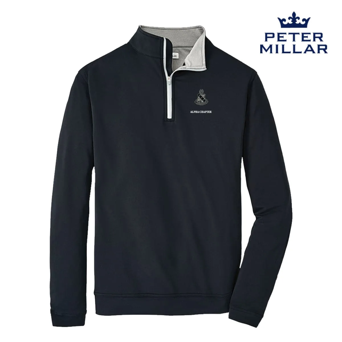 Alpha Sig Personalized Peter Millar Perth Stretch Quarter Zip