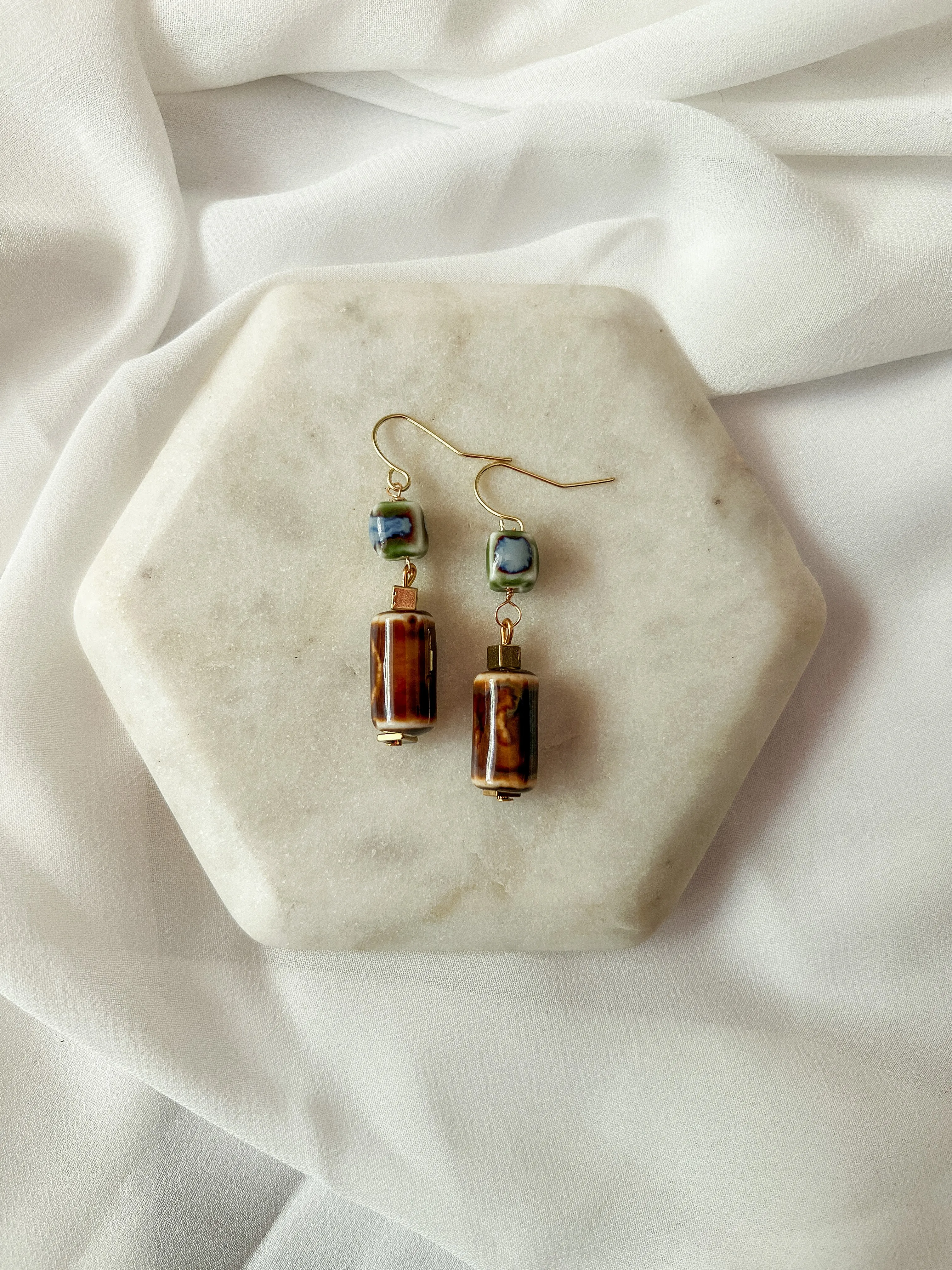 Basin |  Ceramic Beaded Earrings