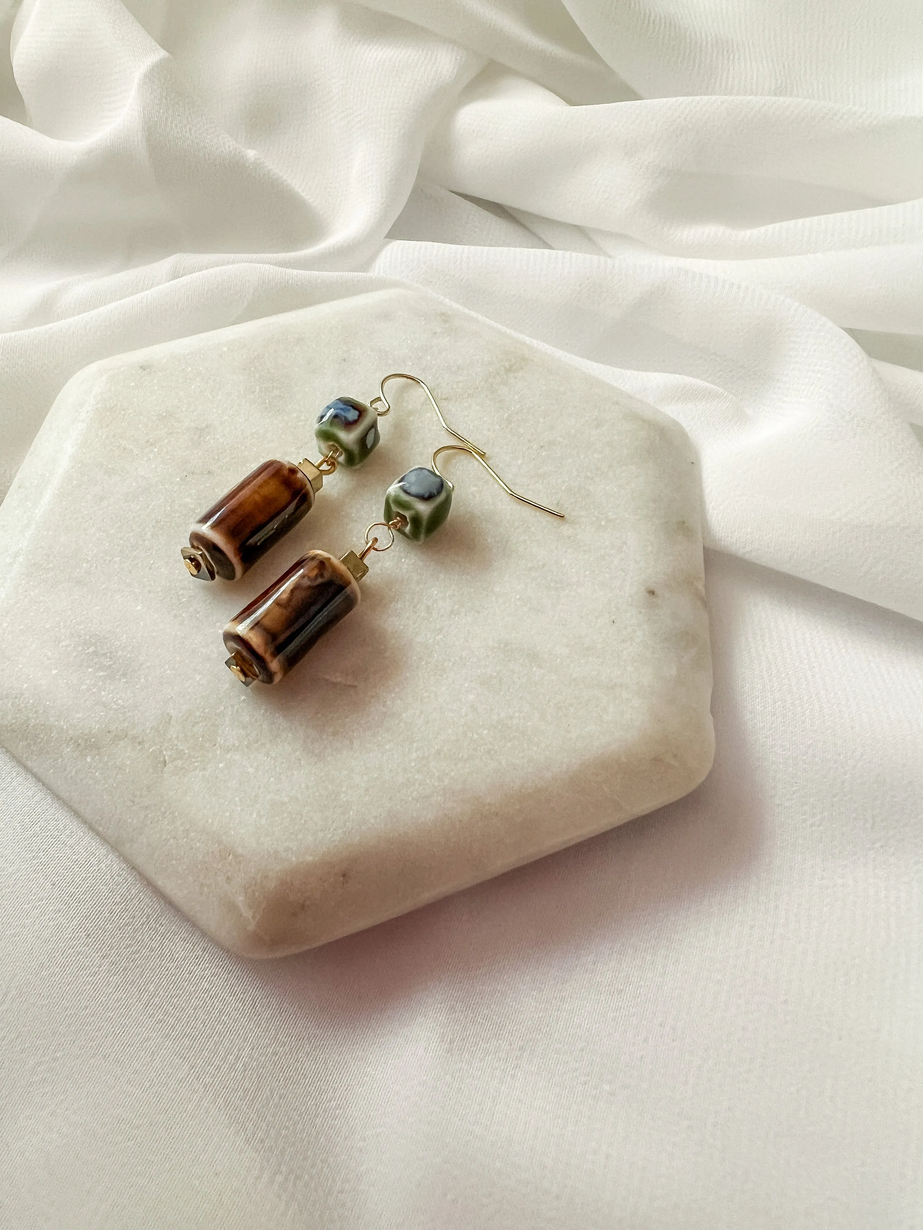 Basin |  Ceramic Beaded Earrings