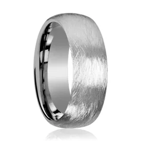 BLACKWALD | Silver Tungsten Ring, Deep Texture Brushed Finish, Domed