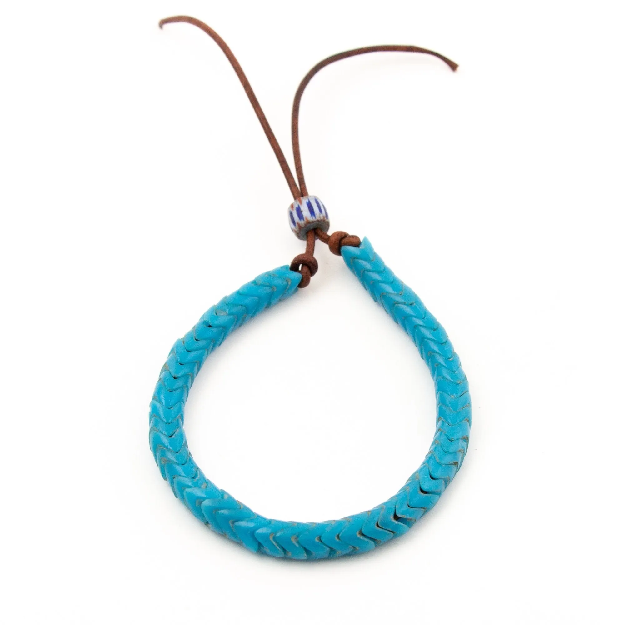 Blue Snake Bead Bracelet