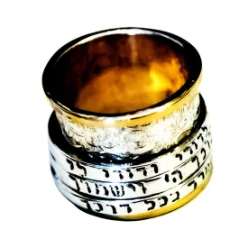 Bluenoemi Jewelry Sterling Silver Gold Spinning Ring Priestly Blessing