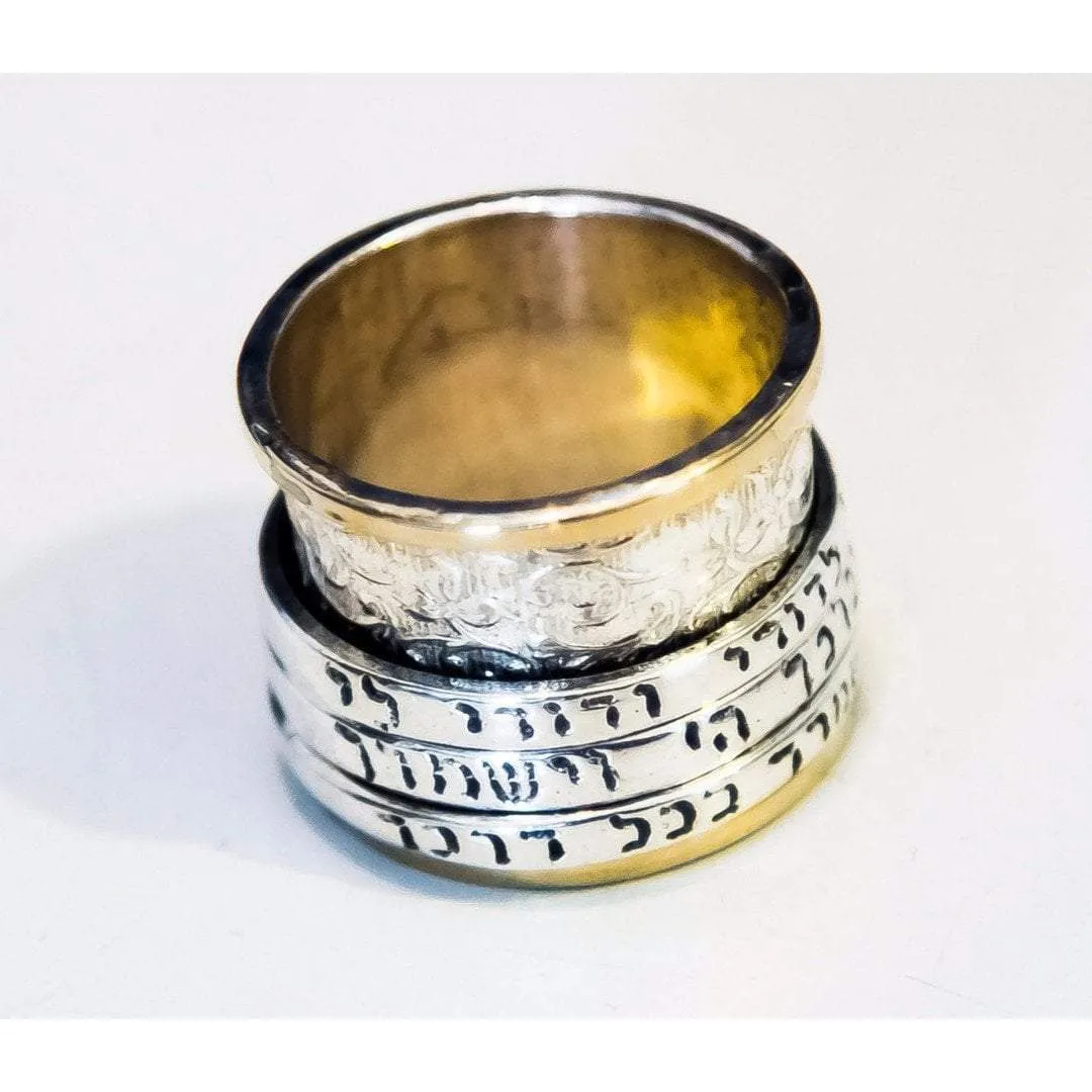 Bluenoemi Jewelry Sterling Silver Gold Spinning Ring Priestly Blessing