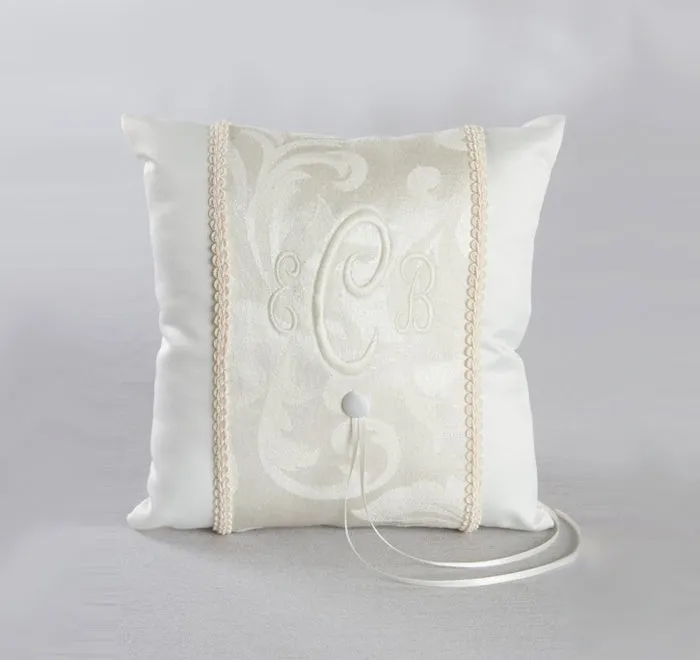 Brocade Monogram Ring Bearer Pillow