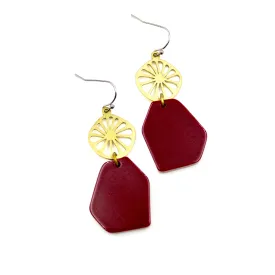 Burgundy Slice Earrings