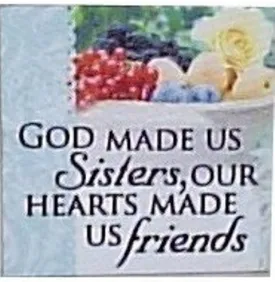 Canvas Magnets- God made us sisters