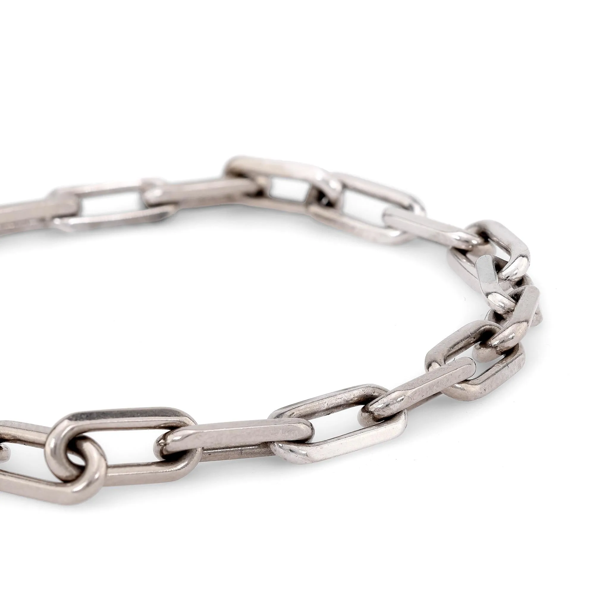 Cartier 18k white gold paperclip bracelet