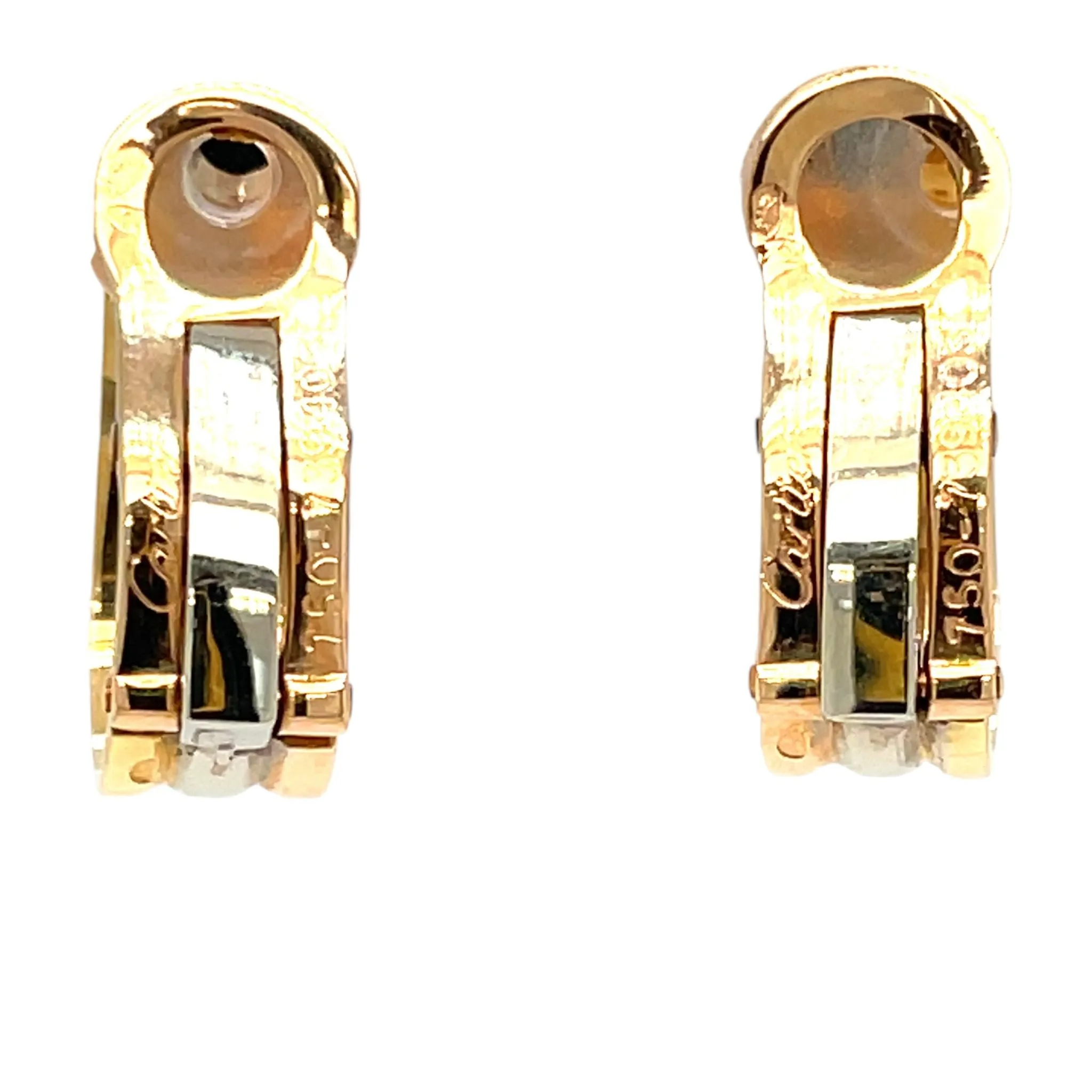 Cartier 2 C Trinity Gold Clip-on Earrings