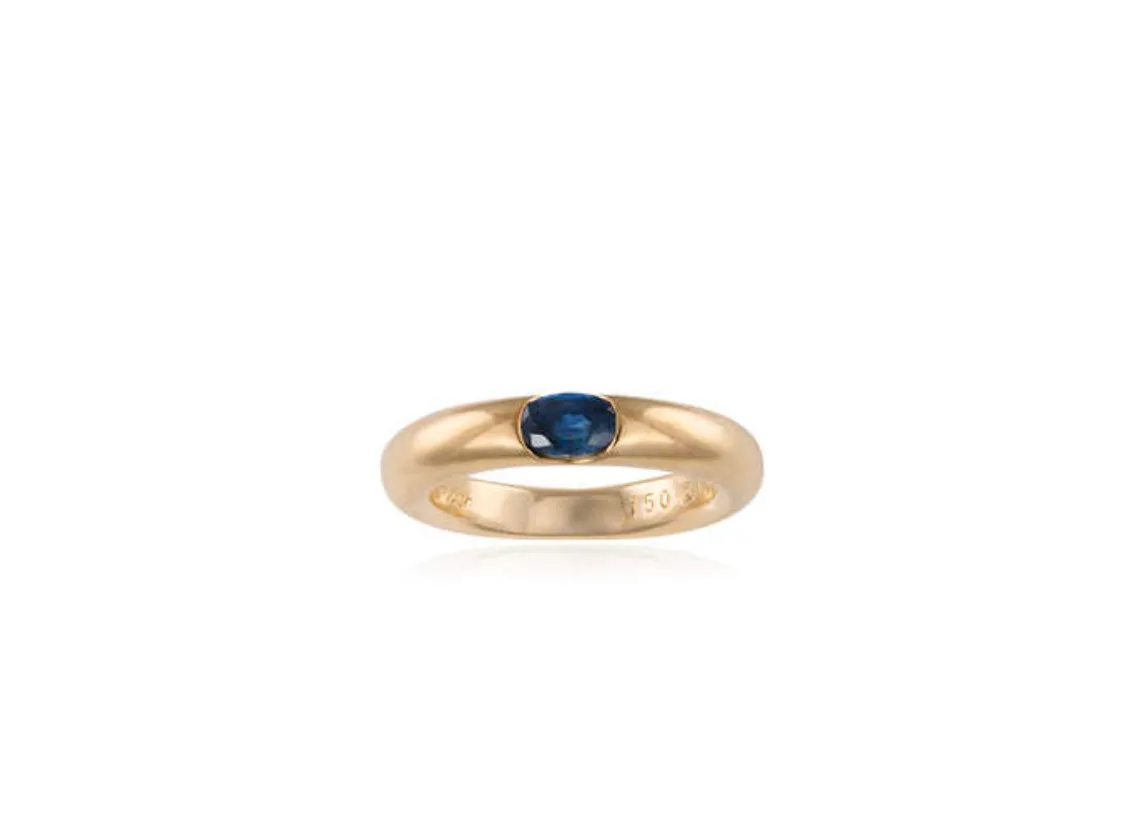 Cartier Ellipse Sapphire Yellow Gold Band Ring