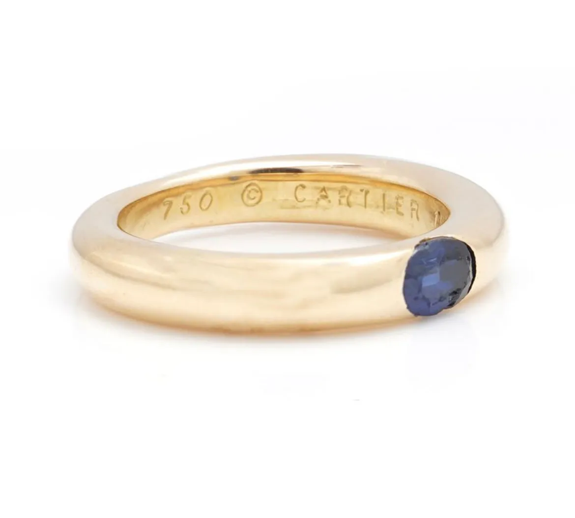 Cartier Ellipse Sapphire Yellow Gold Band Ring