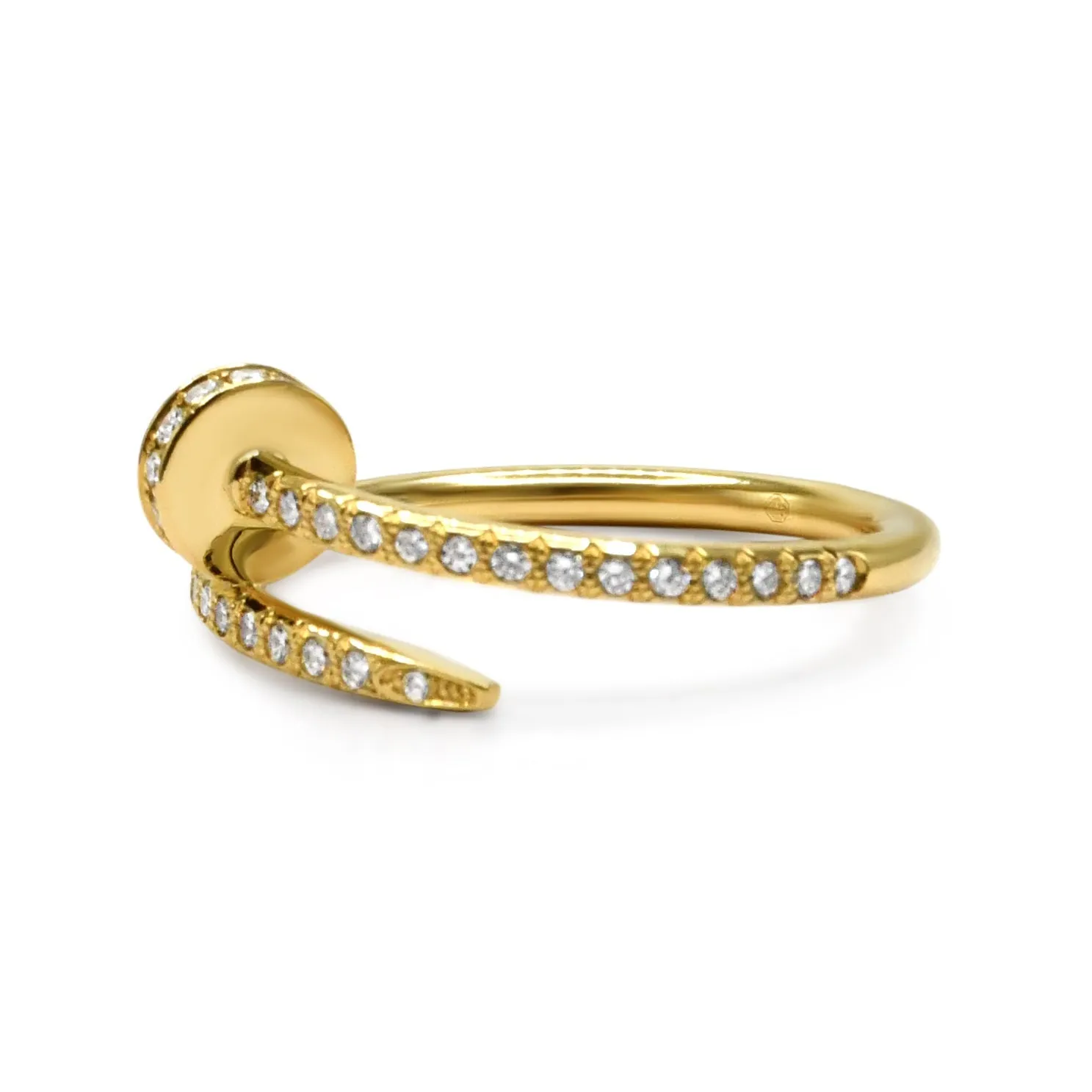 Cartier Juste Un Clou Ring Diamond Paved Size 53 - 18ct Yellow Gold