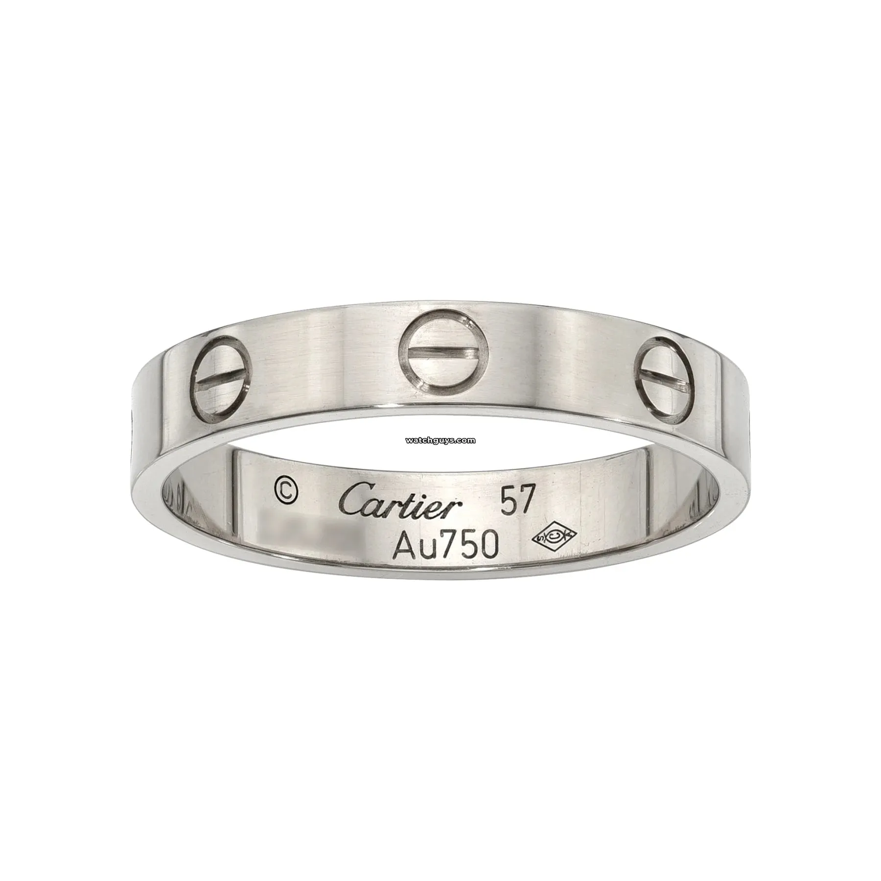 Cartier Love Wedding Band 18K White Gold Size 57