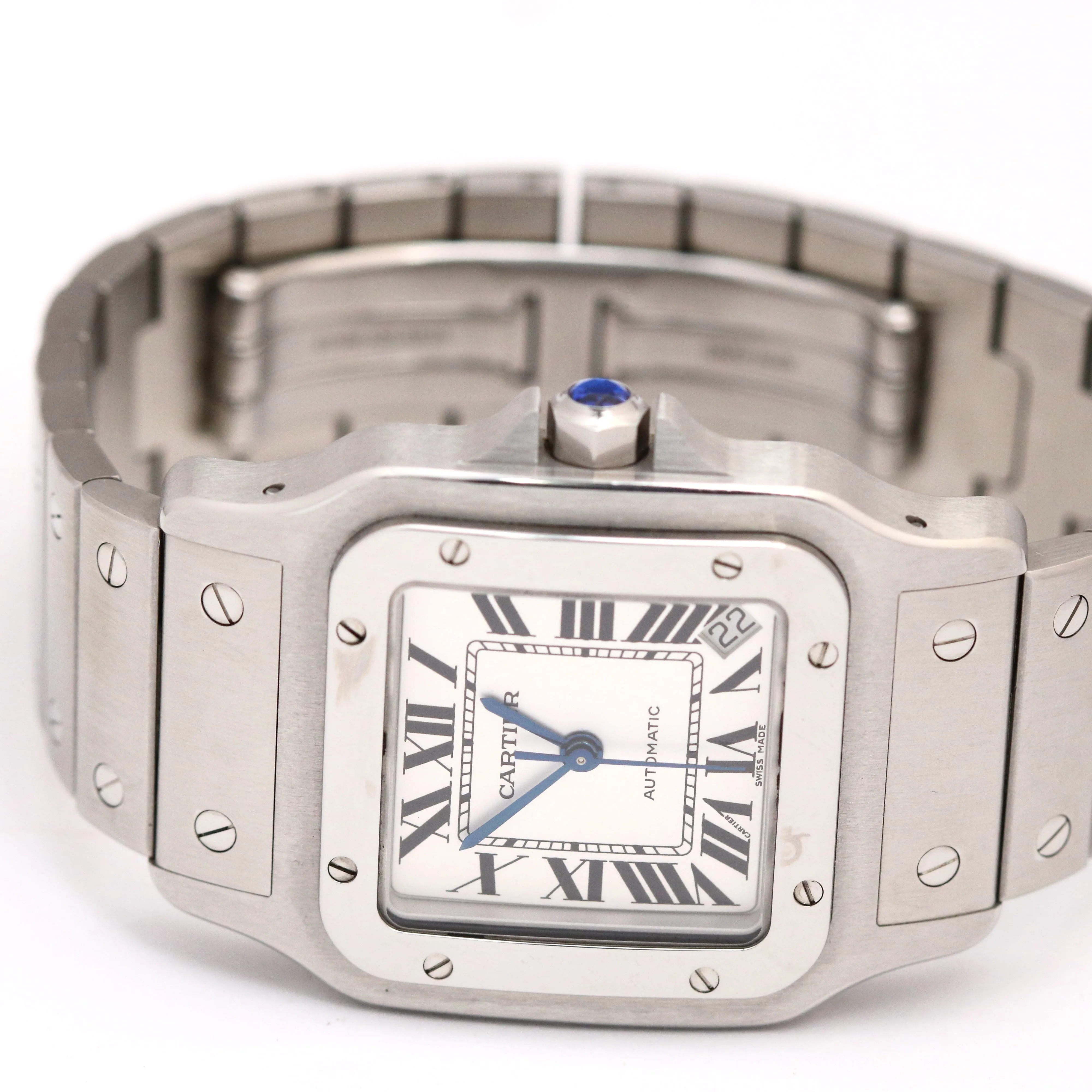 Cartier Santos Galbee XL Stainless 32mm White Roman Numeral Watch 2823 W20098D6