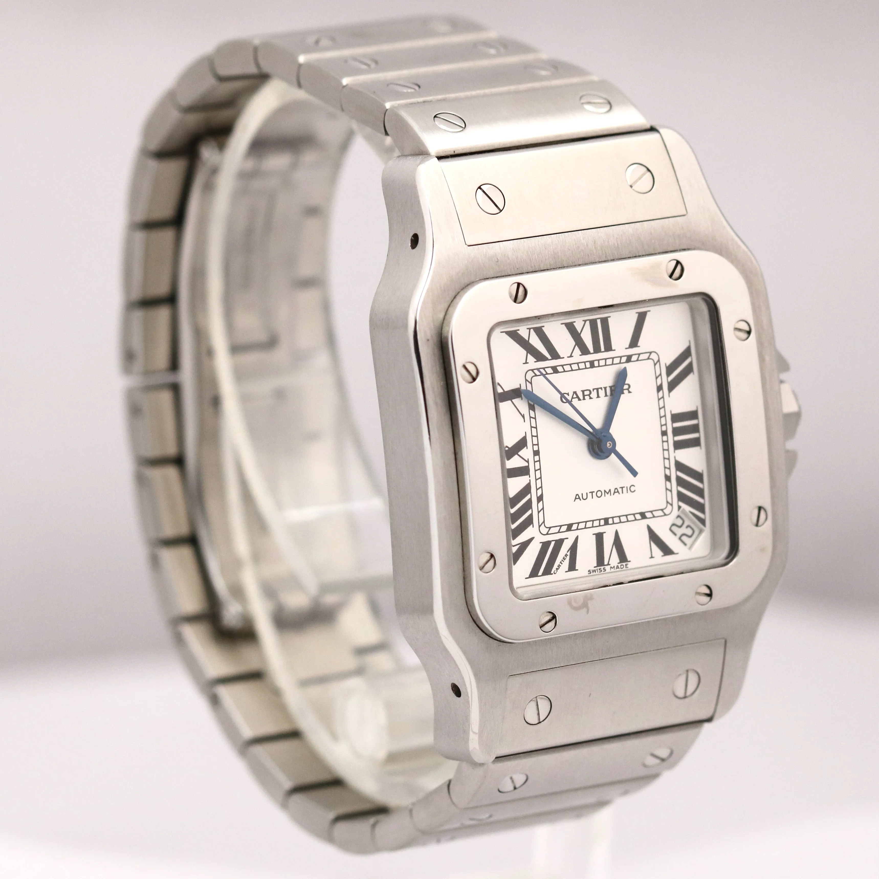 Cartier Santos Galbee XL Stainless 32mm White Roman Numeral Watch 2823 W20098D6