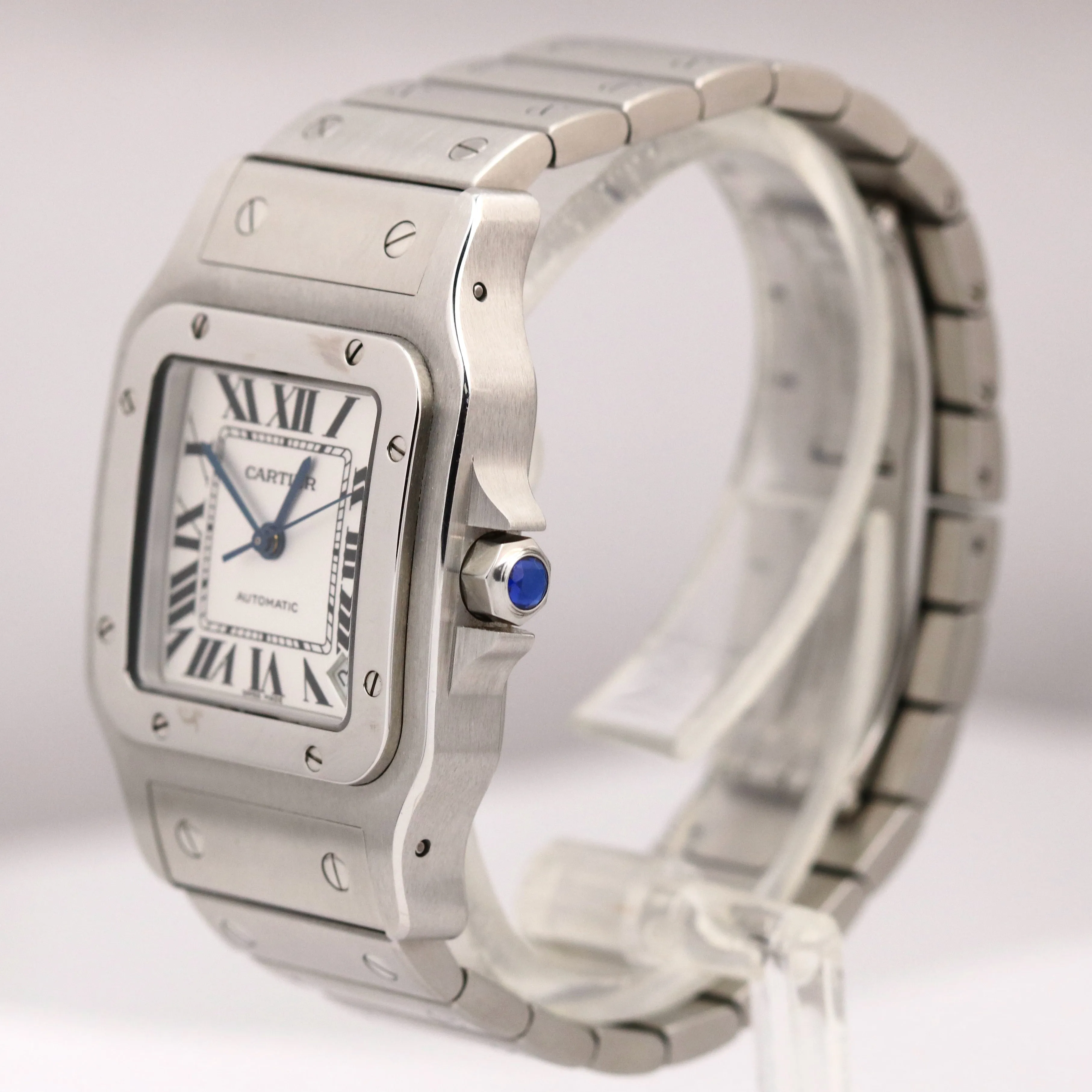 Cartier Santos Galbee XL Stainless 32mm White Roman Numeral Watch 2823 W20098D6