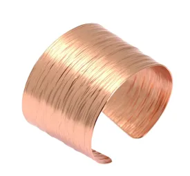 Chased Copper Bark Cuff Bracelet