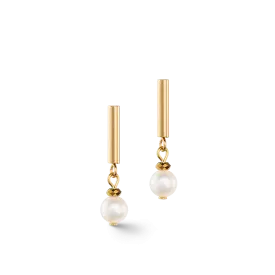 Classy freshwater pearl earrings gold