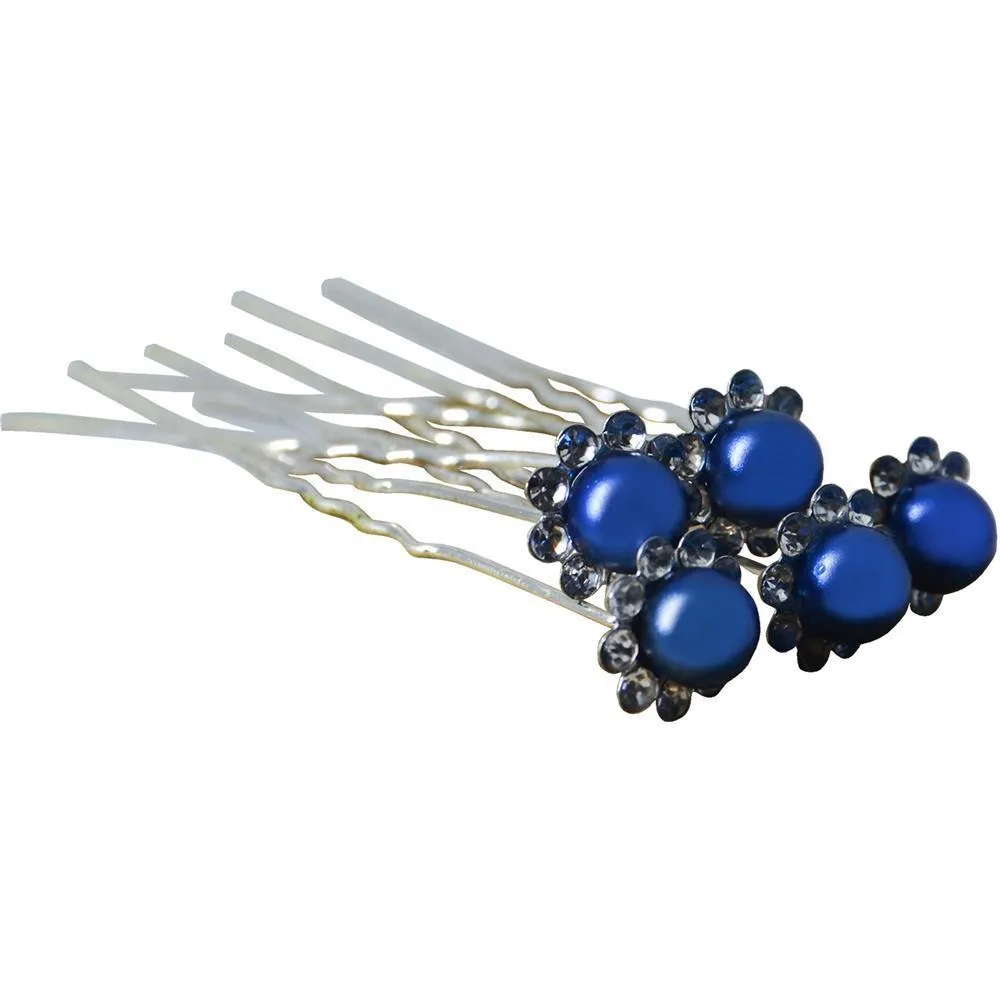 Crystal & Pearl Hairpins Lg