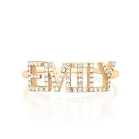 Custom Diamond Name Ring