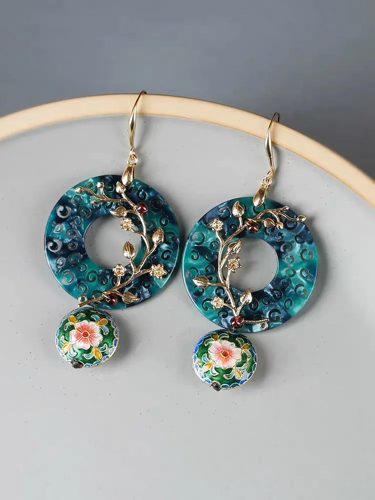 Dangle Earrings: Deep Porcelain