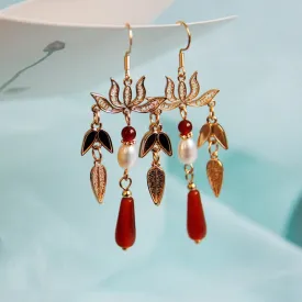 Dangle Earrings: Fire Lotus