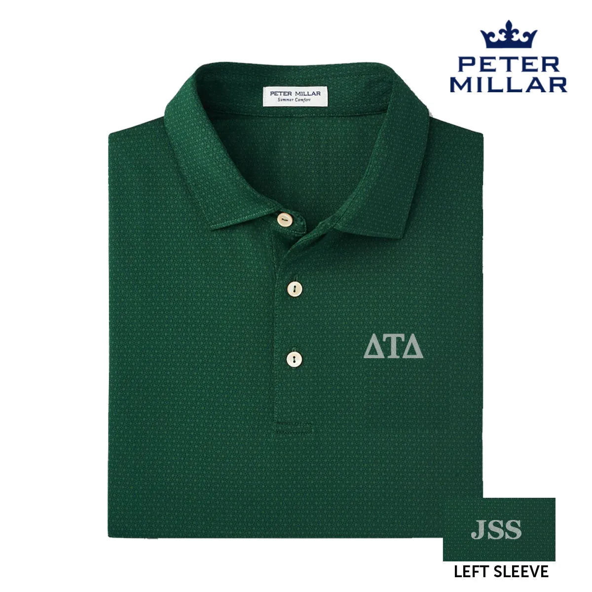 Delt Personalized Peter Millar Tesseract Patterned Polo With Greek Letters