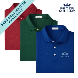 Delt Personalized Peter Millar Tesseract Patterned Polo With Greek Letters