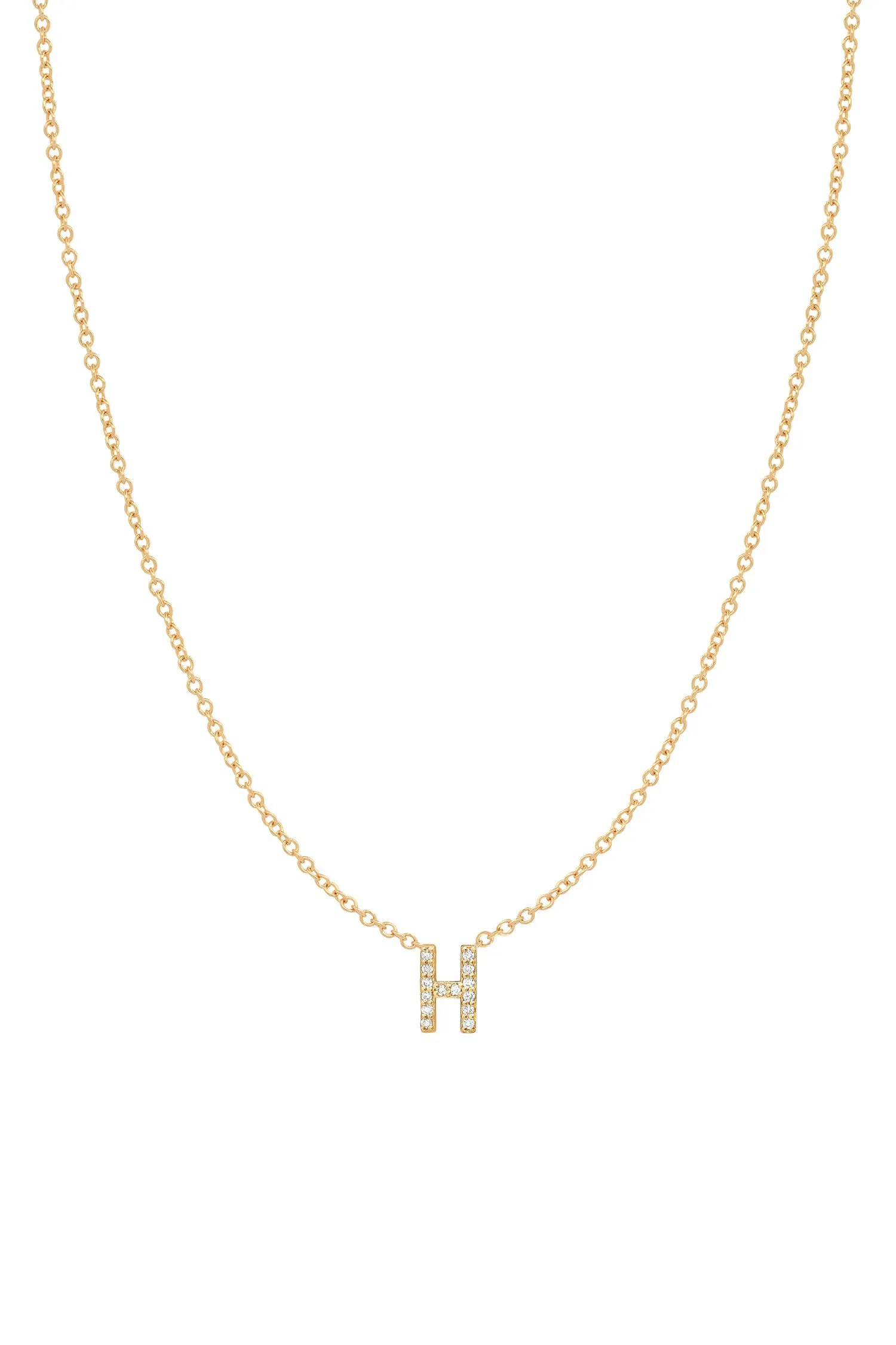 Diamond Initial Necklace - 14K Yellow