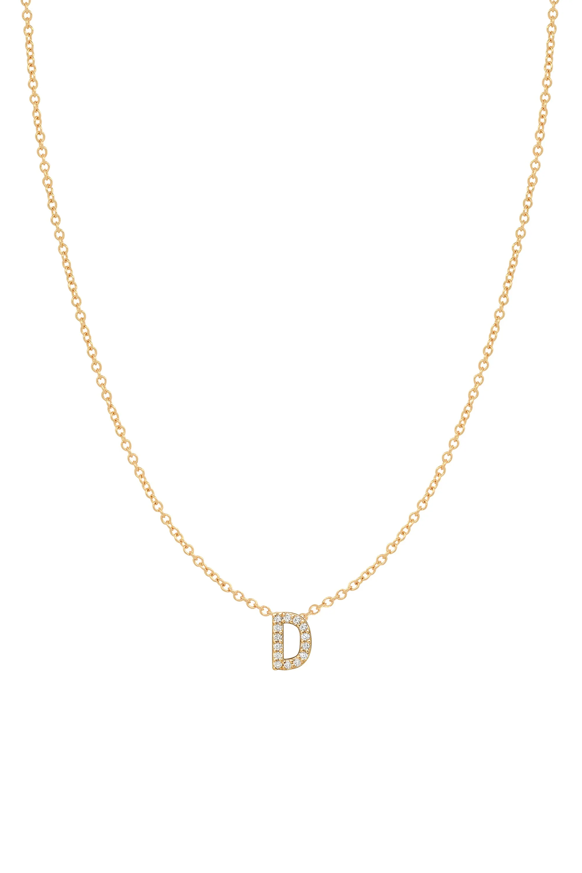 Diamond Initial Necklace - 14K Yellow