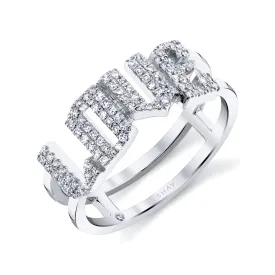 DIAMOND PAVE PERSONALIZED STACKED 4 LETTER RING