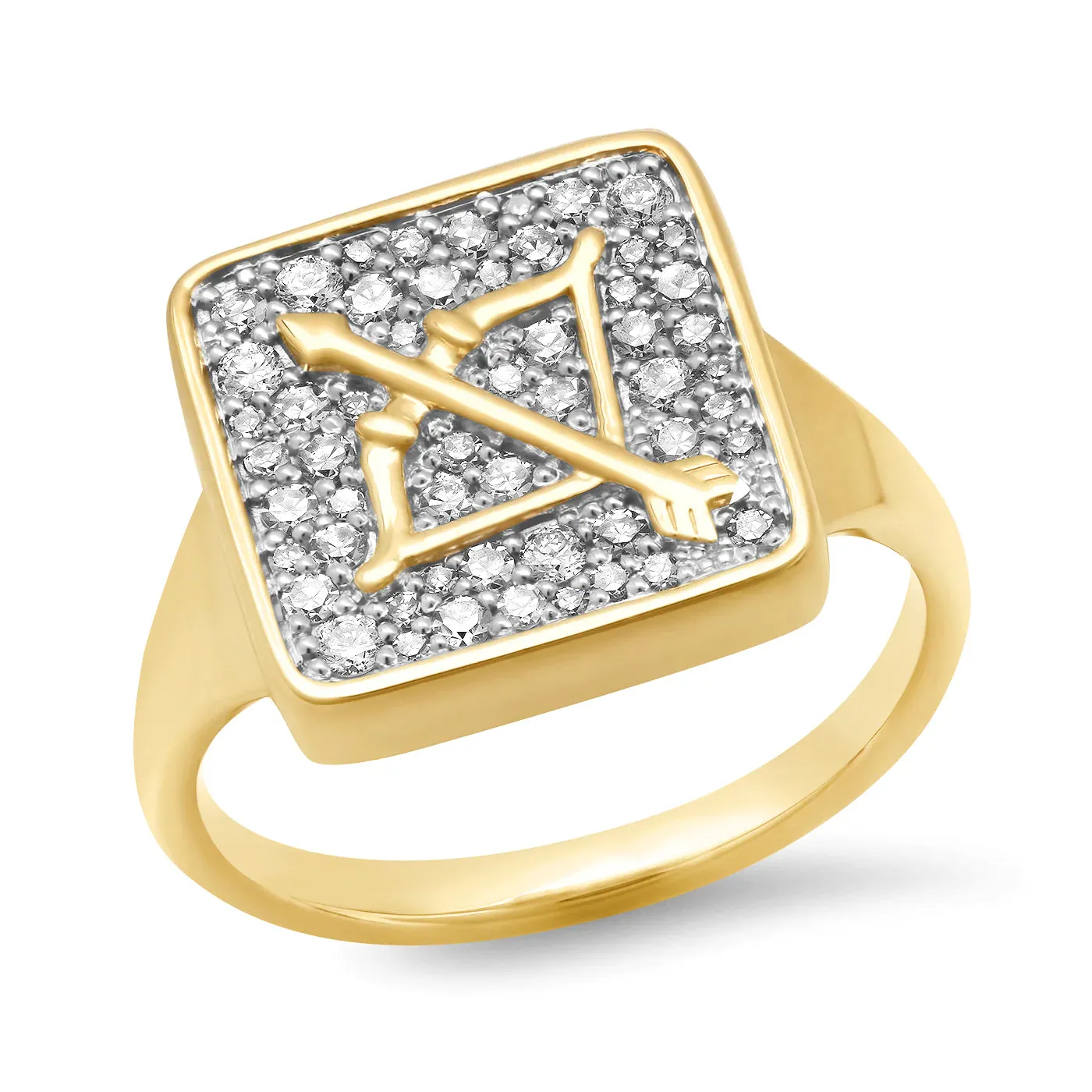 Diamond Zodiac Signet Ring