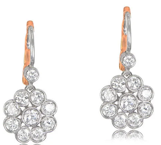 Elegant Three-Stone Drop Earring with Citrine and Baroque Pear and Diamonds