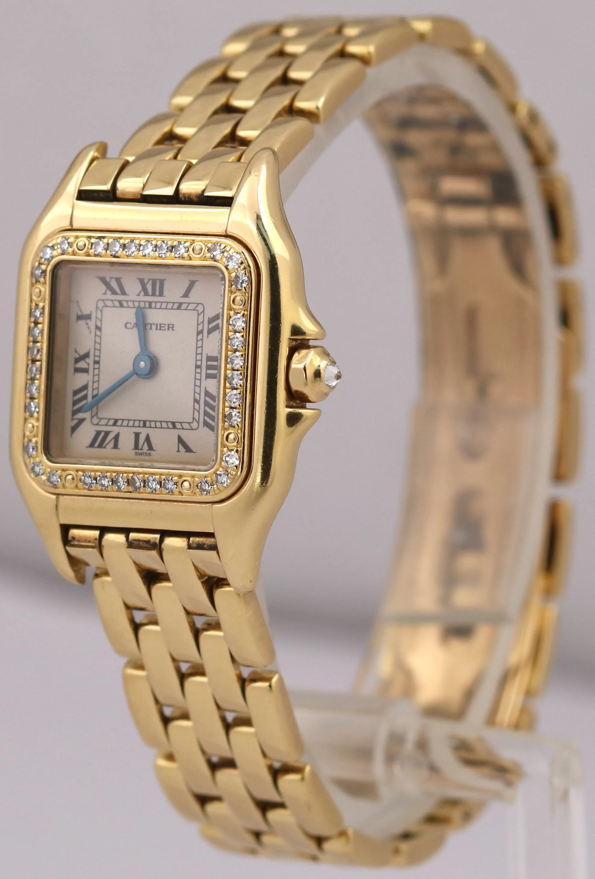 FACTORY DIAMOND Ladies Cartier Panthere 18K Gold 22mm Quartz 1280 WF3070B9 BOX