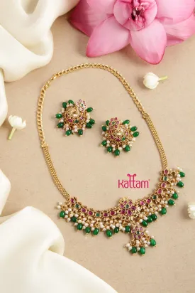 Flower Drop Beaded Choker