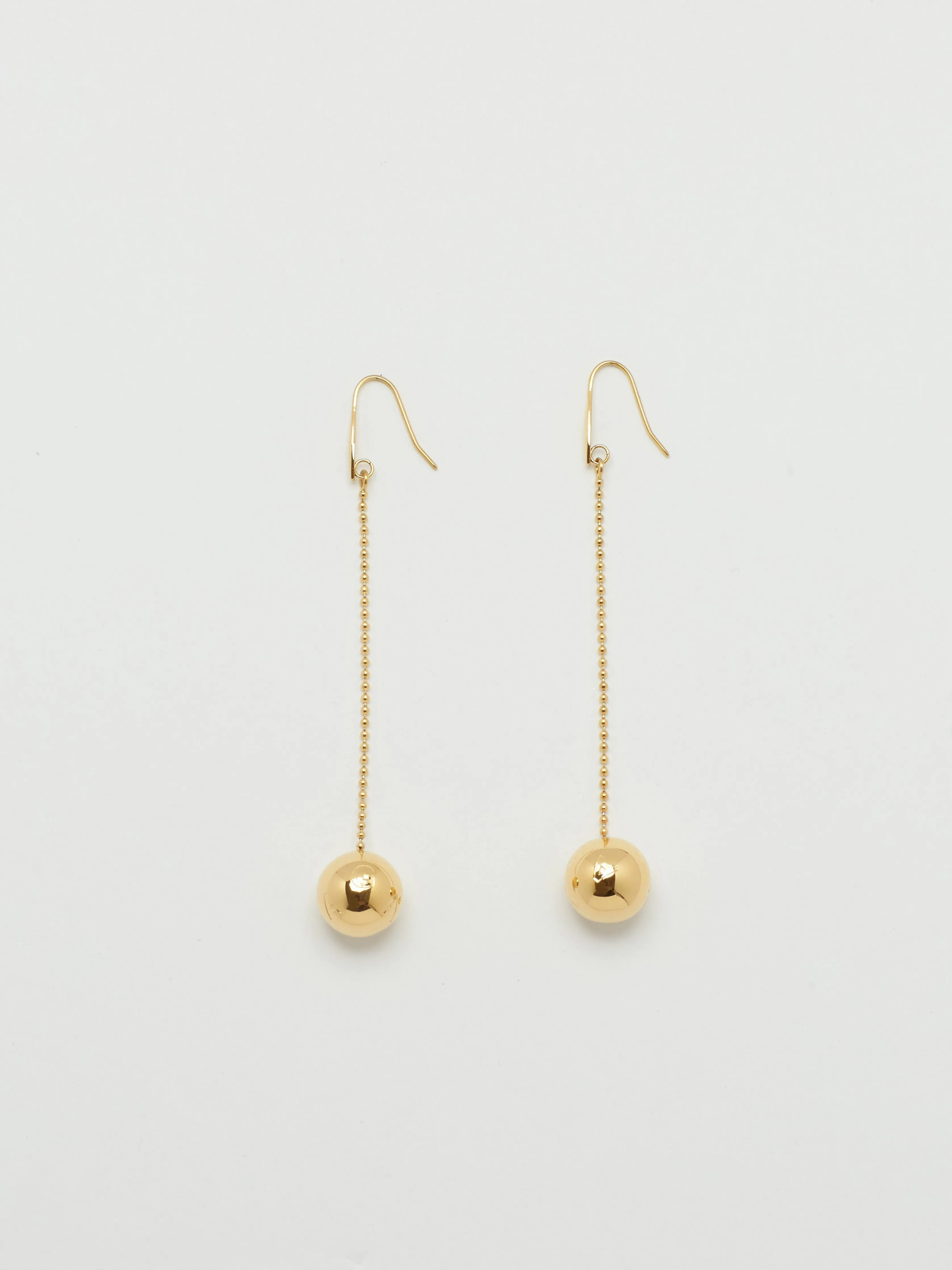 Gold Drop Sphere Earrings