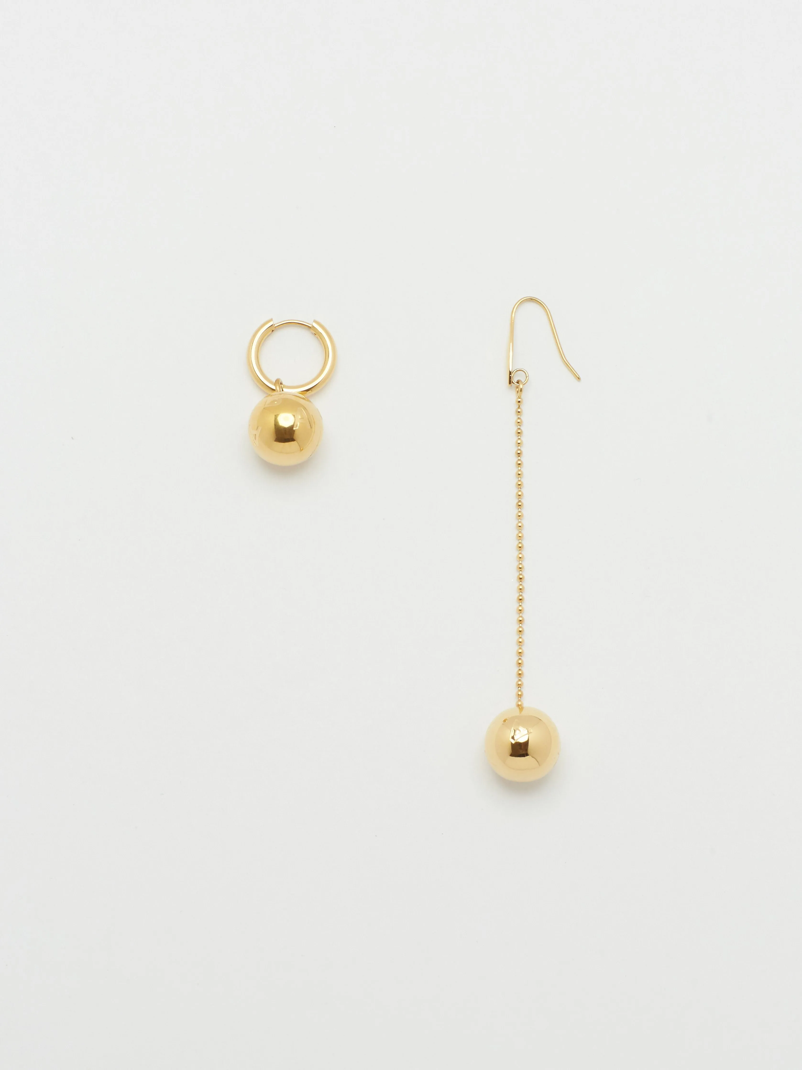 Gold Drop Sphere Earrings