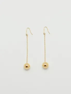 Gold Drop Sphere Earrings