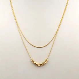 Gold Layered Ball Charm Necklace