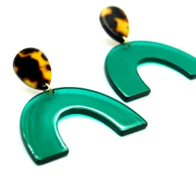 Green & Tortoise Earrings