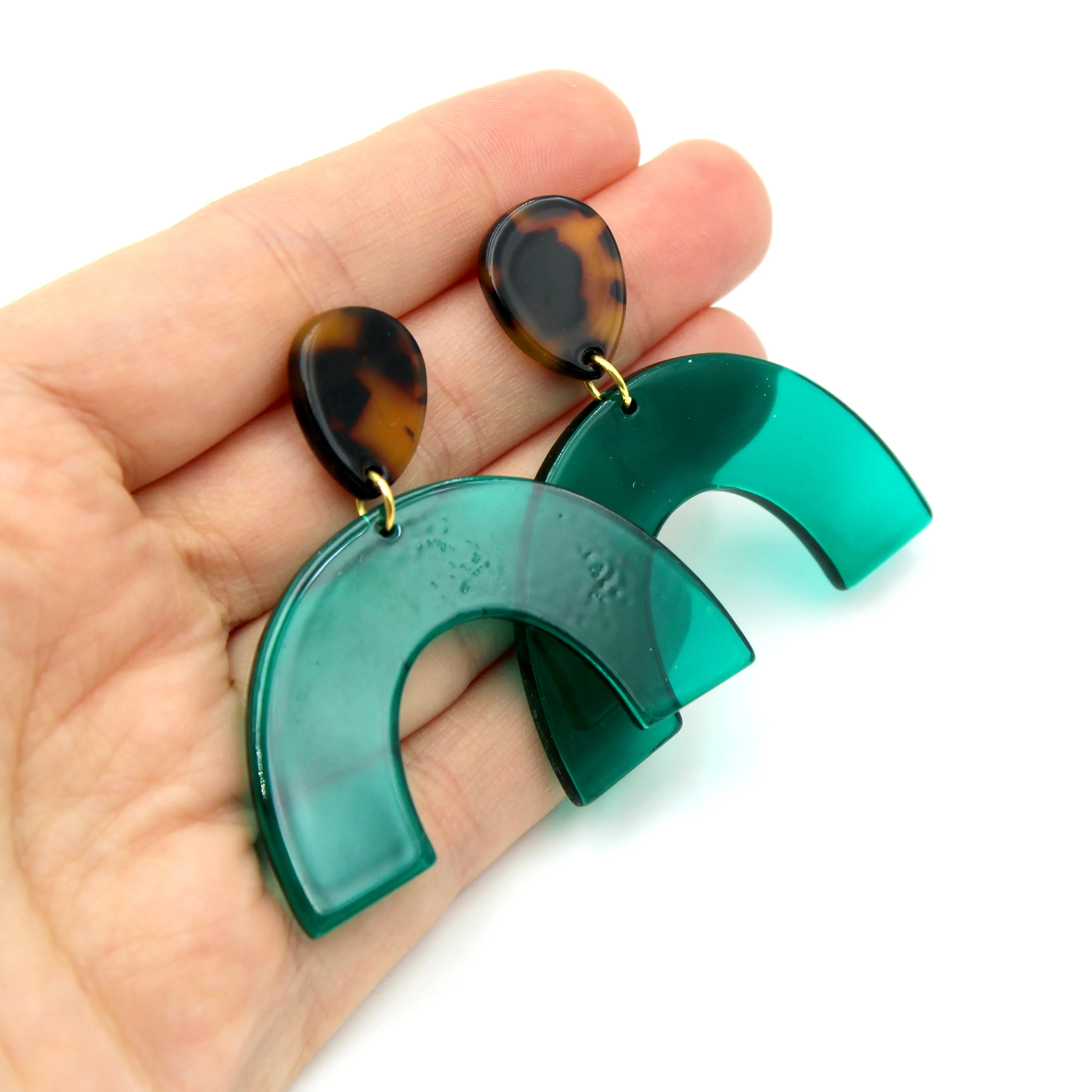 Green & Tortoise Earrings