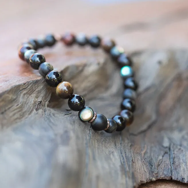 Highest Potential: Men's and Women's Boho Style Abalone, Blackstone, Tiger Eye, Onyx Beaded Bracelet