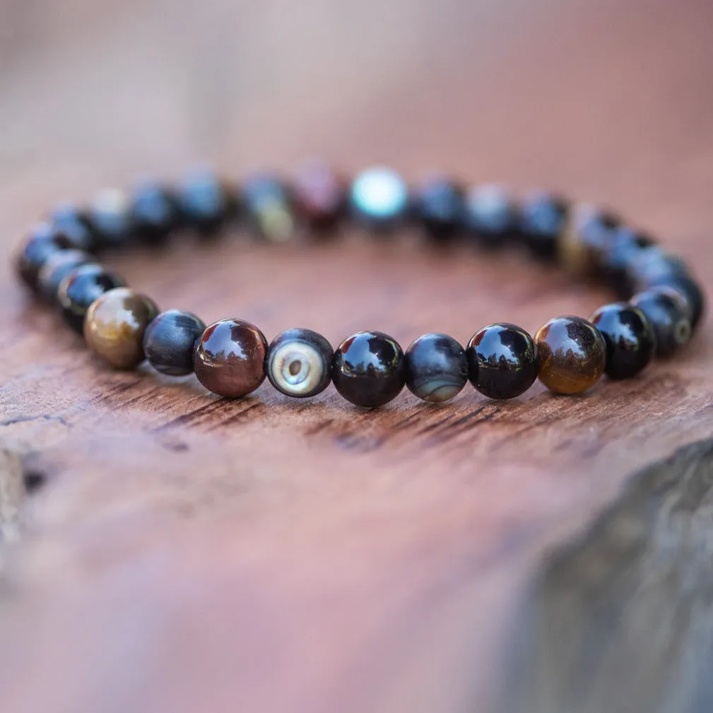 Highest Potential: Men's and Women's Boho Style Abalone, Blackstone, Tiger Eye, Onyx Beaded Bracelet