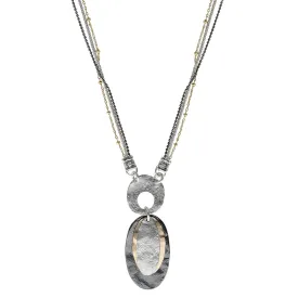 Israeli Moon Glow Layered Drop Pendant Necklace