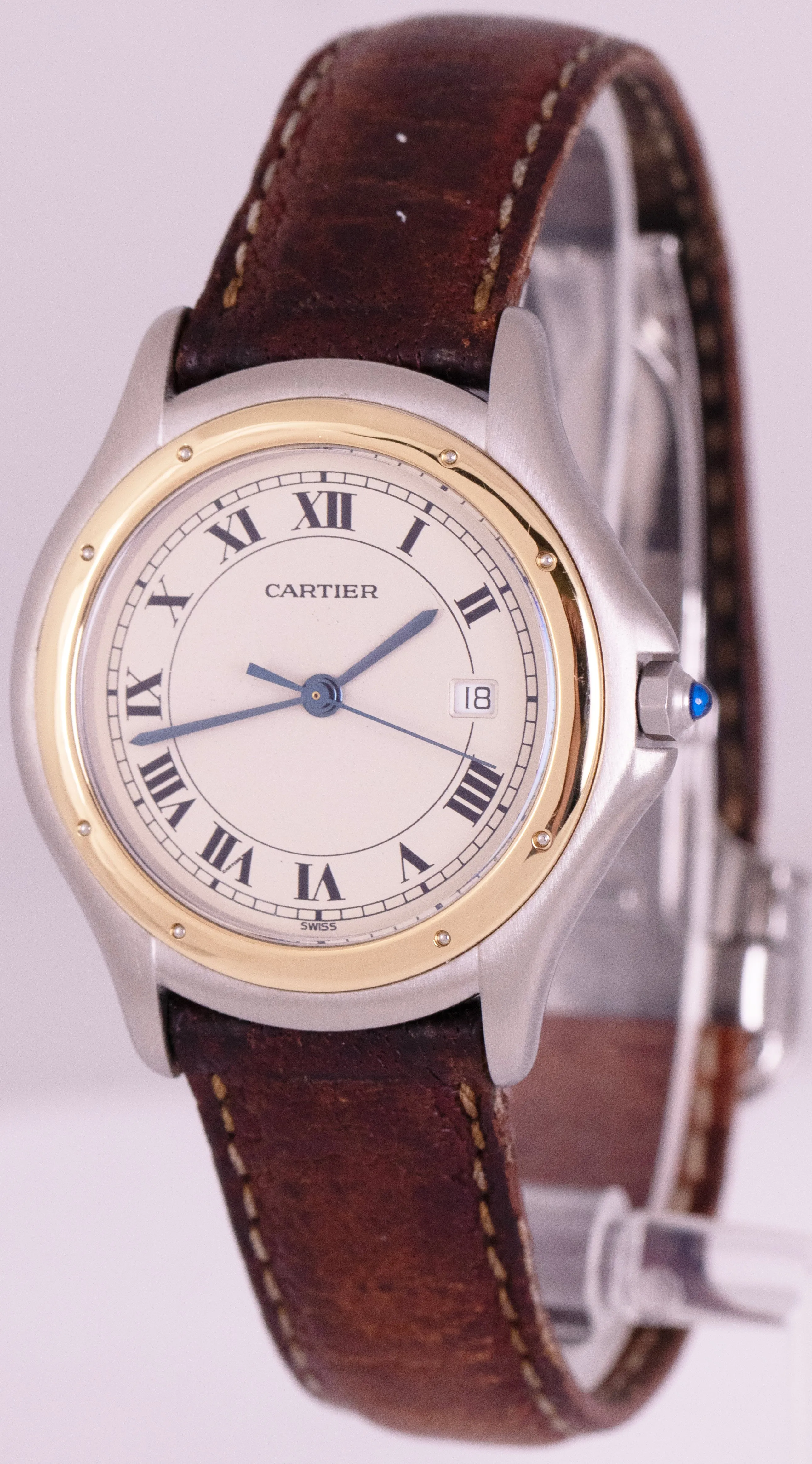 Ladies Cartier Panthere Cougar Steel Yellow Gold Quartz 33mm Date Watch 187904