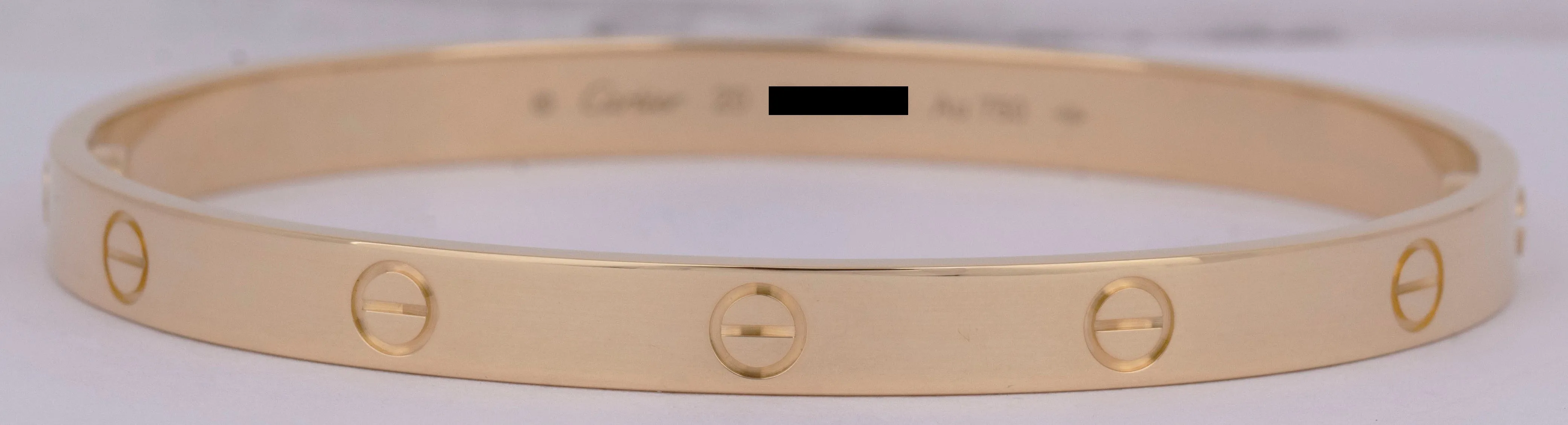 MINT 2023 PAPERS Cartier LOVE 18K Yellow Gold Bracelet Size 20 AU 750 BOX