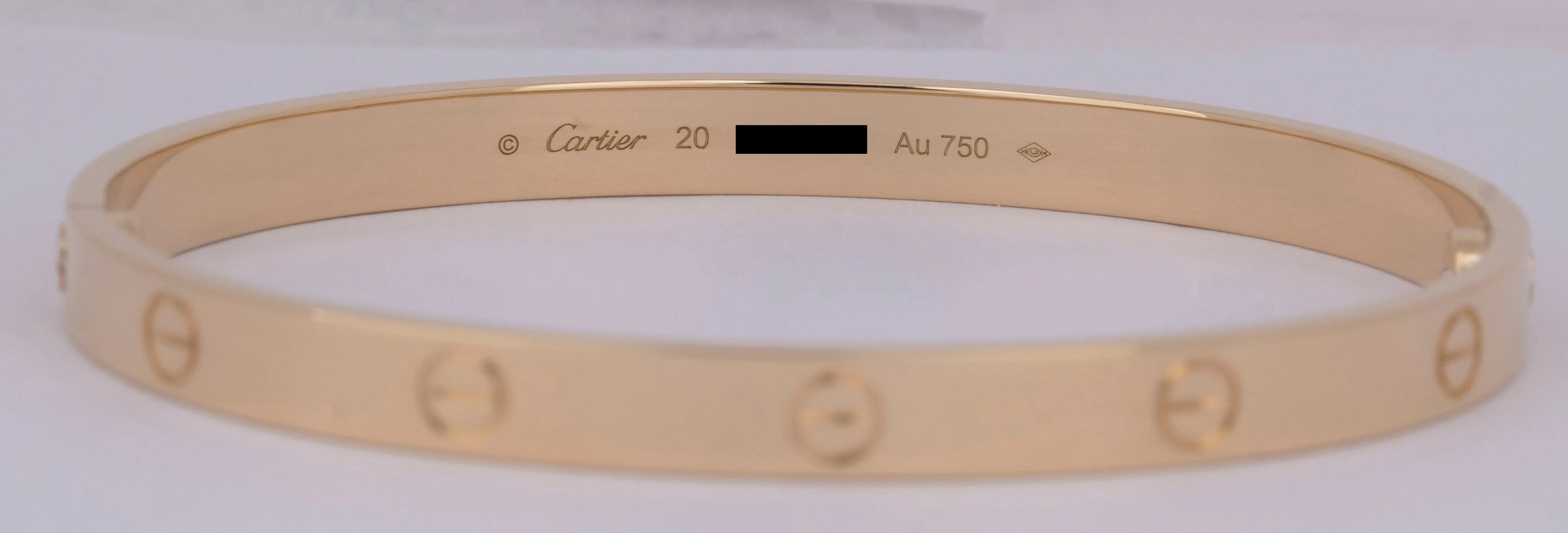 MINT 2023 PAPERS Cartier LOVE 18K Yellow Gold Bracelet Size 20 AU 750 BOX